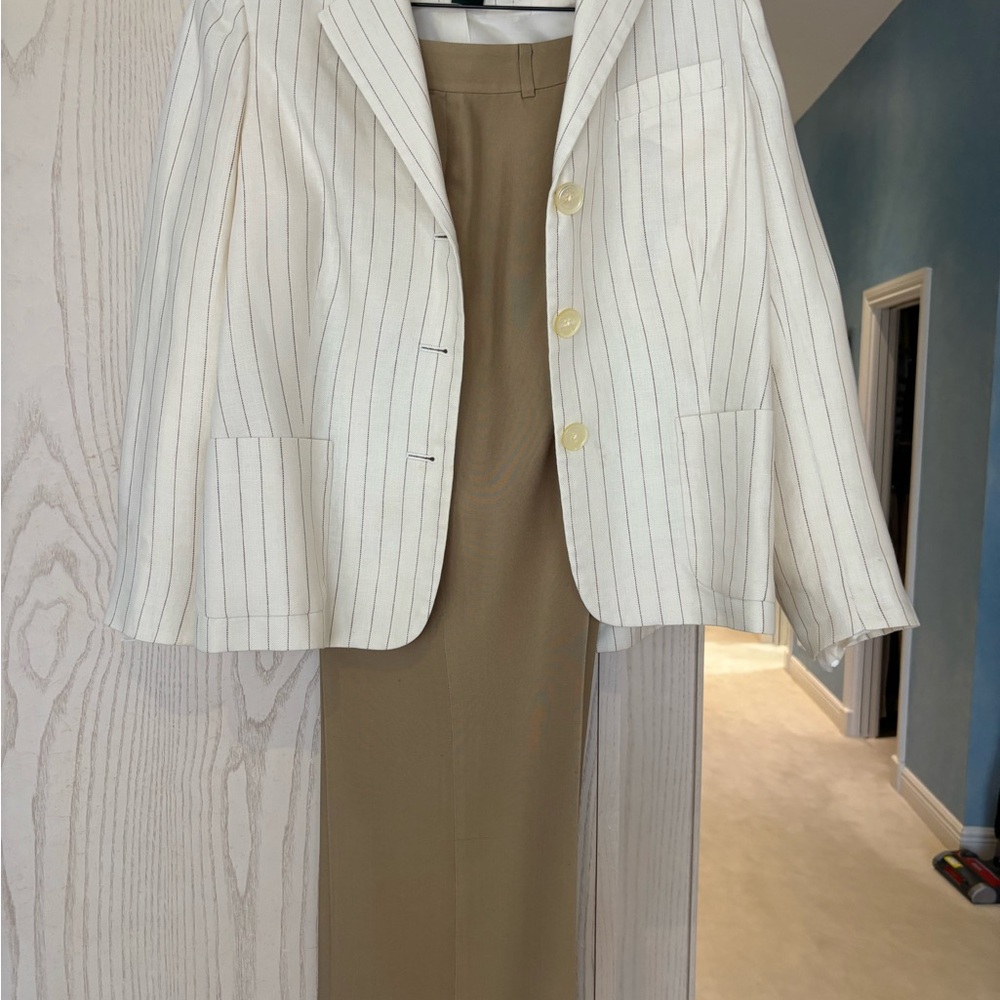 Ralph Lauren Ivory Pinstripe Blazer
